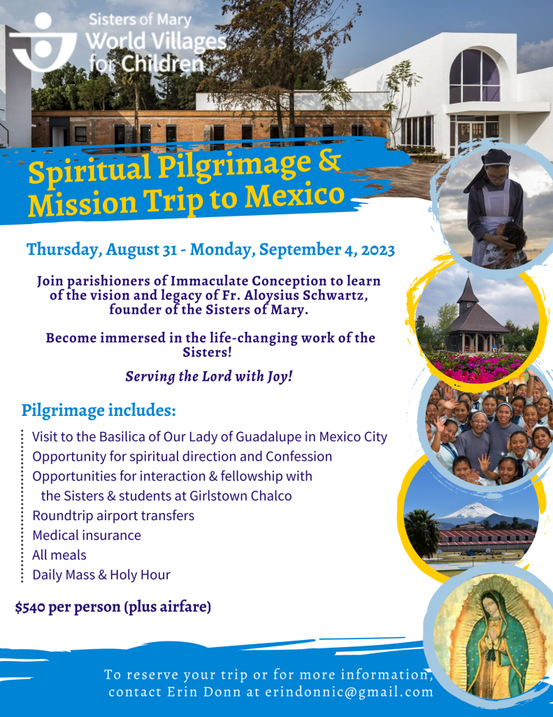 Mexico City Spiritual Pilgrimage & Mission Trip – Immaculate Conception  Church